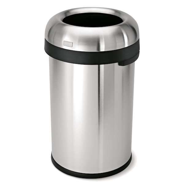 Simplehuman 21 gal Round Indoor Metal Can, Brushed, Stainless Steel, 17.8 in CW1469 - main